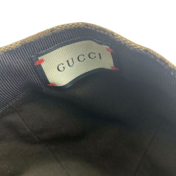 Gucci Hat Baseball Cap Leather GG Logo Bra